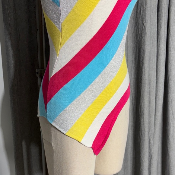 VINTAGE Y2K Colorful Striped Women's Halter Top - Picture 5 of 12